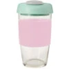 Avanti Glass Gocup Reusable Coffee Cup 473ml - Pink/mint/grey