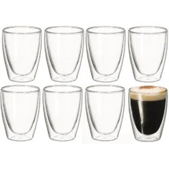 Avanti Caffe Twin Wall Glass Set Of 8 - 250ML
