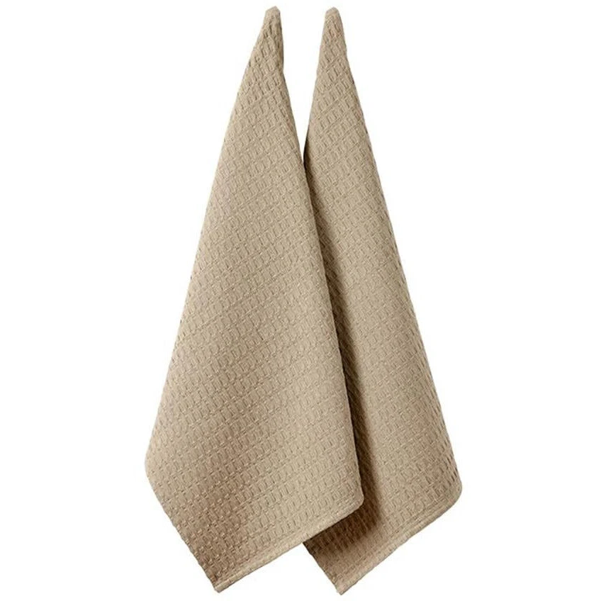 Ladelle Eco Recycled Kitchen Towel Taupe - 2 Piece Set