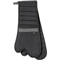 Ladelle Prof. Series III Plain Black Double Oven Mitt