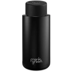 Frank Green Ultimate Ceramic Reusable Bottle 34oz Push Button Lid - Midnight Black