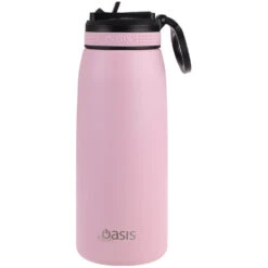 Oasis Insulated Sports Bottle Sipper Straw 780ml Carnation
