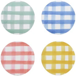 Ecology Ripe Set Of 4 Coasters 10 X 10cm Gingham Round
