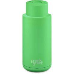 Frank Green 34oz Reusable Bottle - Push Button Lid - Neon Green