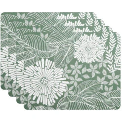 Maxwell And Williams Island Cork Back Placemat 34x26.5cm Set Of 4 Green Gift Boxed