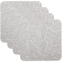 Maxwell And Williams Ripple Cork Back Coaster 10.5cm Set Of 4 Gift Boxed