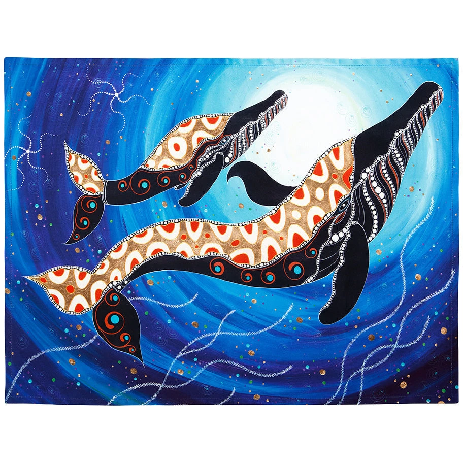 Maxwell And Williams Melanie Hava Journeys Tea Towel 50x70cm Whales