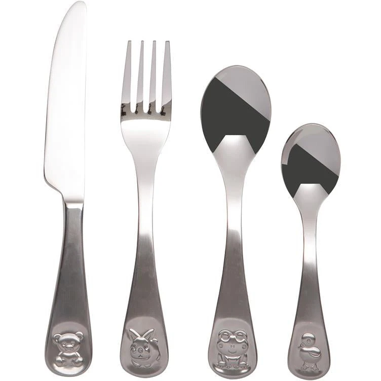 Maxwell And Williams Childrens Cutlery Set - 4 Piece Set - Frog And Friends