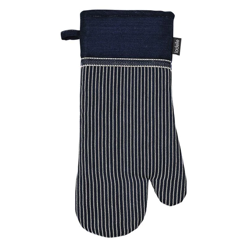 Ladelle Prof. Series III Stripe Navy Oven Mitt