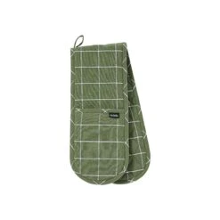 Ladelle Eco Check Green Double Oven Mitt