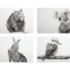 Maxwell And Williams Marini Ferlazzo Animals Of Australia Cork Back Placemat 34x26.5cm Set Of 4 Assorted Gift Boxed