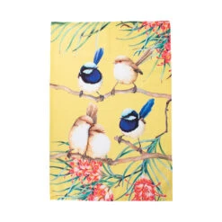 Maxwell And Williams Katherine Castle Bird Talk Tea Towel 50x70cm Superb Fairy-wrens