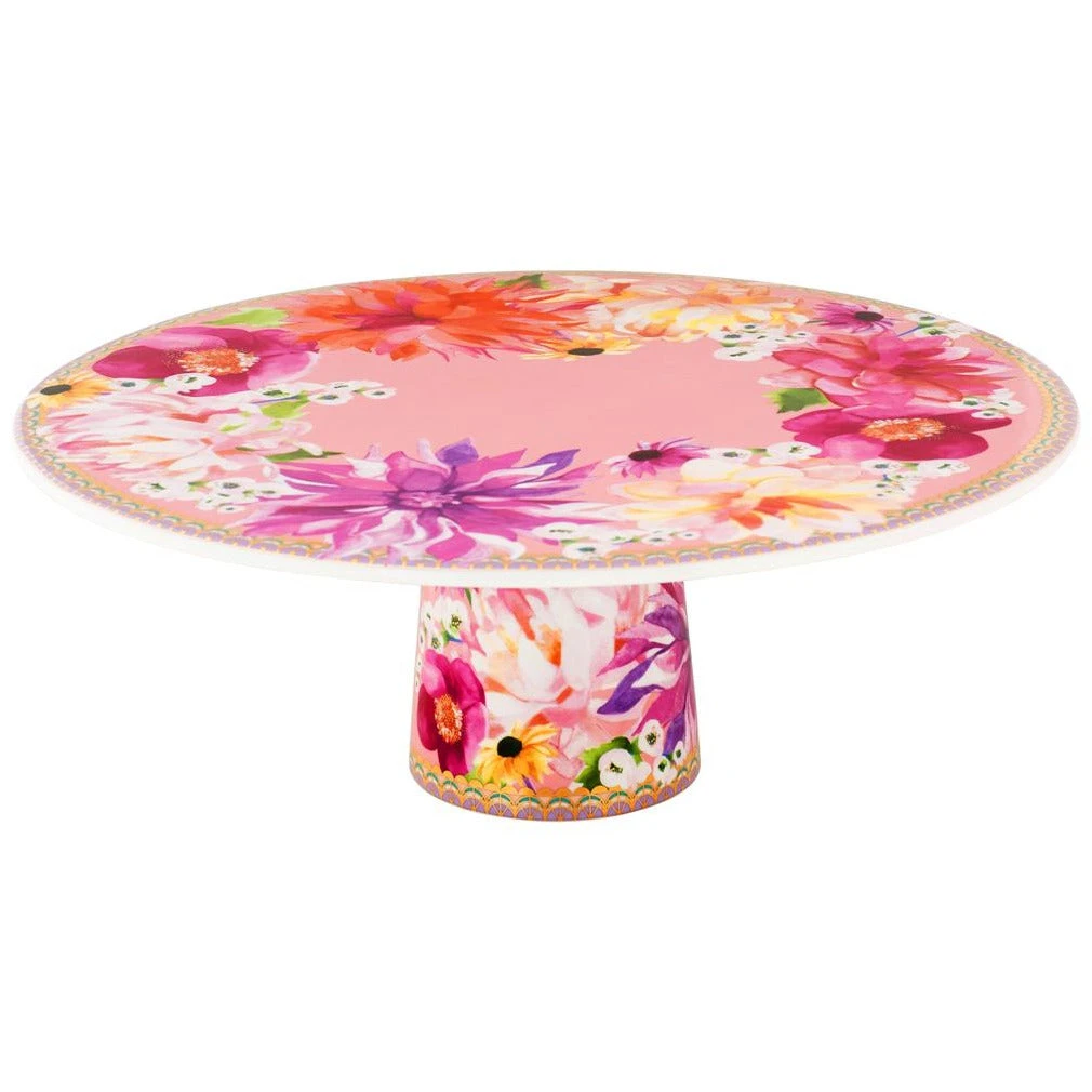 Maxwell And Williams Teas And Cs Dahlia Daze Footed Cake Stand 28cm Pink Gift Boxed
