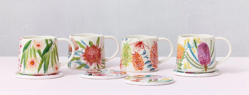 Maxwell And Williams Royal Botanic Gardens Native Blooms Mug 350ML Waratah - Image 3