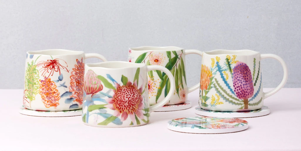Maxwell And Williams Royal Botanic Gardens Native Blooms Mug 350ML Waratah - Image 2