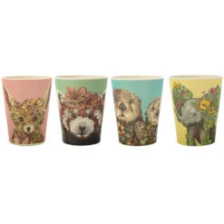 Maxwell And Williams Marini Ferlazzo Wild Planet Bamboo Tumbler 275ml Set Of 4 Assorted