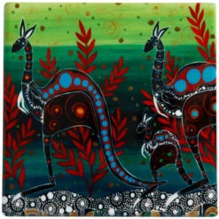 Maxwell And Williams Melanie Hava Journeys Ceramic Coaster 10cm Kangaroos