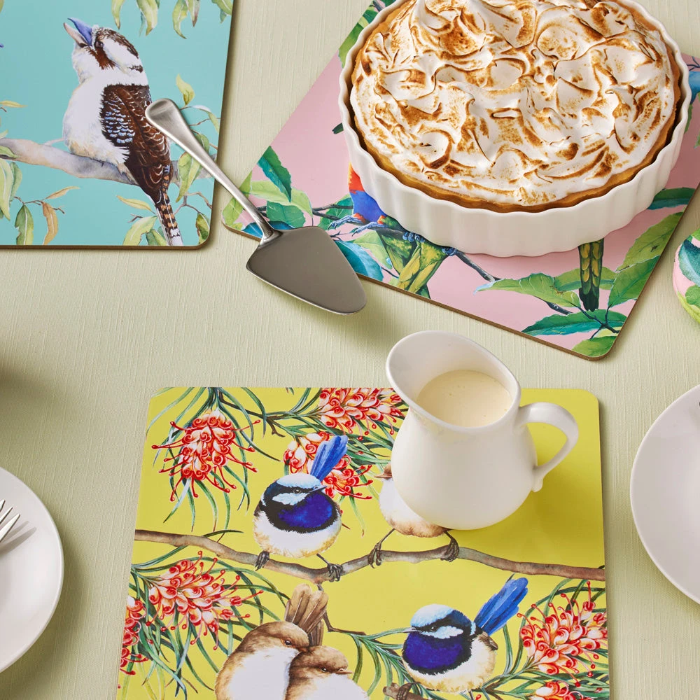 Maxwell And Williams Katherine Castle Bird Talk Cork Back Placemat 29x29cm Set Of 4 Assorted Gift Boxed - Image 2