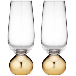TEMPA Astrid Gold Set Of 2 Champagne Glass