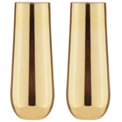 TEMPA Aurora Gold 2pk Stemless Champagne Glass